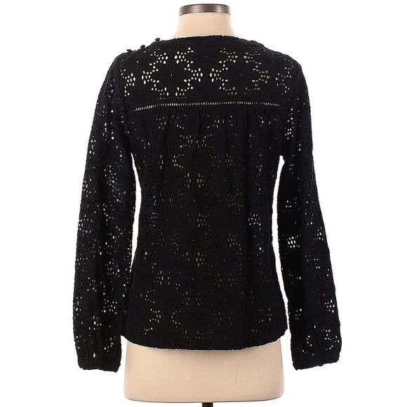 Urban Outfitters L’affaire Black Floral Eyelet Designed Top (Size: Small) - Picture 6 of 15